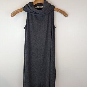 Michael Stars Mock Neck Sleeveless Ribbed Sweater Dress in Gray, Sz XS